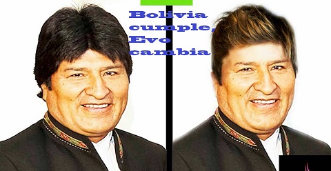 Meme sobre el peinado de Evo Morales